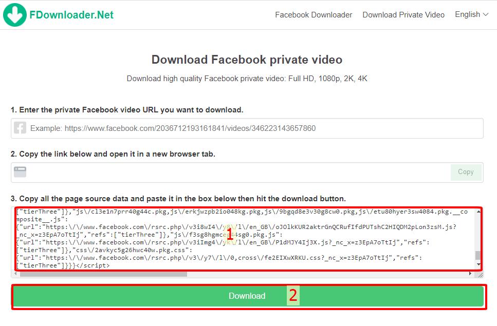 download a private video from facebook